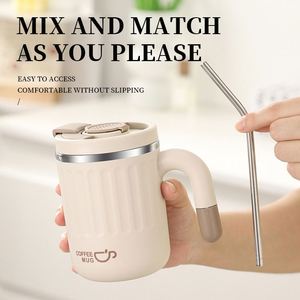Factory Direct 304 Stainless Steel Thermos Cup Modern Design Coffee <b>Mug</b> Lid Straw Boiling Water Safe 6-12H Thermal Insulation - Product Image 2