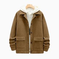 Nouvelle veste à revers pour homme, style britannique, décontractée, chaude, pour l'automne et l'hiver