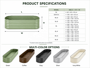 Kit de jardinière surélevée modulaire en métal ondulé, jardinière arrondie pour jardins extérieurs, en acier galvanisé thermolaqué - Product Image 3