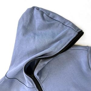 Sweats à capuche pour hommes en 80 coton 20 polyester sans poches avant sérigraphie personnalisée sweat à capuche à fermeture éclair complète - Product Image 3