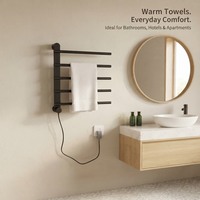 Sèche-serviettes électrique mural avec minuterie, affichage LED, température réglable, en acier inoxydable SUS304, pour appartement