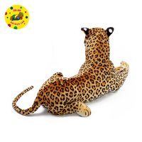 Juguete de peluche realista de leopardo, juguete de peluche de leopardo de simulación de gran tamaño