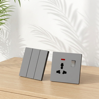 Prise murale multifonction universelle KSQ à prix d'usine, ultra-mince 6 mm, panneau PC gris, avec contrôle individuel