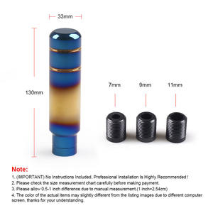 Pommeau de levier de vitesse personnalisé universel en alliage d'aluminium bleu de 9/13/18 cm à sept couleurs pour la modification de voiture - Product Image 5