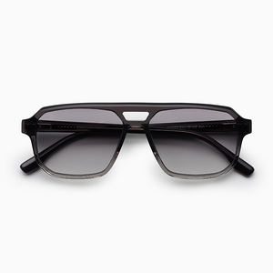 Nueva llegada de la marca de moda de doble puente gafas de sol cómodas gris con acetato rojo naranja gafas de montura para hombres y mujeres - Product Image 1