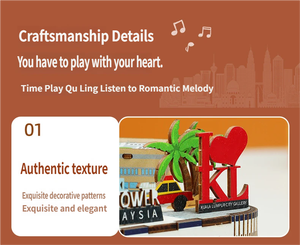 Boîte à musique en bois créative de la marque Chao Tong, avec motif de l'horizon malaisien, puzzle 3D à assembler soi-même, lumières et mélodies, artisanat éducatif - Product Image 2