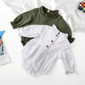 Mono de Lino y Algodón de Manga Larga con Cuello Redondo para Bebés, Ropa de Verano y Otoño Personalizada al por Mayor - Product Image 2