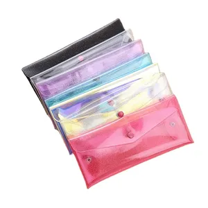 PVC Cosmetic Bag Colorful Glitter Cosmetic Organizer Bag Storage Pouch with Snap Closure Waterproof Makeup Bag Travel Organizer