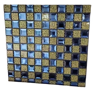 Màu vuông tự dính bevel <span class=keywords><strong>backsplash</strong></span> tường gạch gương kính Gạch Mosaic đồng vàng bạc 3mm hình chữ nhật hiện đại 30% TT - Product Image 4