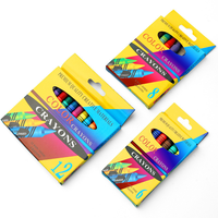 Crayons de cire 6/8/12/24 couleurs pour enfants, ensemble de dessin, crayons personnalisés en gros, ensemble de papeterie pour les fournitures de peinture des étudiants