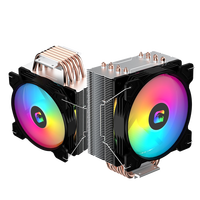 ESGAMING pendingin kipas Cpu, pendingin udara PC komputer hidrolik sirip aluminium RGB warna-warni 6 heatpipe Gamer Volume tinggi 120mm