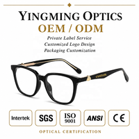 Lunettes décontractées rectangulaires en acétate pour adultes unisexes, montures optiques sportives en TR90, logo personnalisé, faible MOQ, réponse rapide