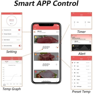 Nhiệt Kế Thịt, Nhiệt Kế Nướng Không Dây Bluetooth Có Thể Sạc Lại Với 6 Đầu Dò Hỗ Trợ IOS Và Android - Product Image 5