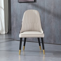 Chaise de restaurant mobile en cuir de luxe moderne, dossier en bois de sève haut de gamme, peinte, écologique, design hôtelier