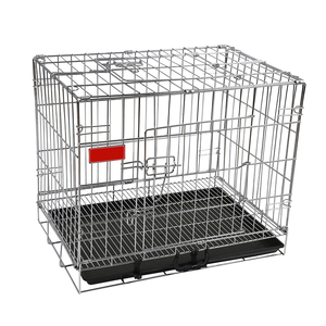 Foldable Stainless Steel Dog Crate For Large Small Dog Pet Animal Cages With tray Foldable Pet Cage