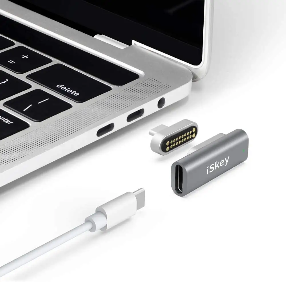 Magnetic USB C Adapter 20Pins Type C Connector, Support USB PD 100W Quick Charge with MacBook Pro/Air and More Type C Devices