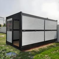 Maison conteneur pliable de 20 pieds, bâtiment préfabriqué modulaire en acier extensible avec fenêtre de sécurité pour bureau de chantier ou dortoir de travailleurs