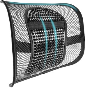 Support <span class=keywords><strong>lombaire</strong></span> en maille réglable avec massage pour chaises de bureau et sièges de <span class=keywords><strong>voiture</strong></span> - Product Image 1