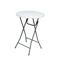 Table de bar pliable moderne ronde de 110cm de hauteur barre de fête en plein air Table en plastique pliante blanche