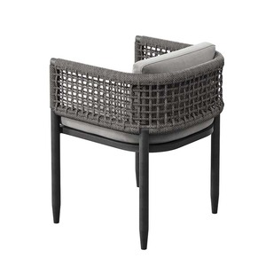 Ensemble table et chaises de salle à manger d'extérieur moderne en rotin tressé pour jardin, patio, entrepôt, hôtel, cuisine, en alliage d'aluminium - Product Image 4