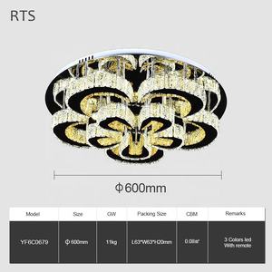 Accesorios de iluminación para el hogar de nuevo estilo, luz de techo de cristal Led moderna redonda de lujo para sala de estar - Product Image 5