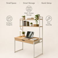 Bureau à domicile avec étagère, table d'écriture et rangement