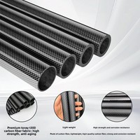 Tubes creux en fibre de carbone 3K 100% - Diamètre 6-32 mm - Diamètre intérieur et longueur personnalisables - Convient à diverses applications