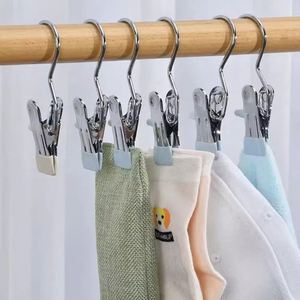 Stainless Steel Clothespins Laundry Hooks With Hooks <b>Pants</b> Rack Portable Hanging Clothespins Closet Clothes Storage Box Hanger - Product Image 5
