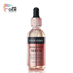 Private Label Cúrcuma Vitamina C Retinol Niacinamida Ácido Hialurônico Rose Gold Soro Anti-envelhecimento Facial 24k Gold Whitening