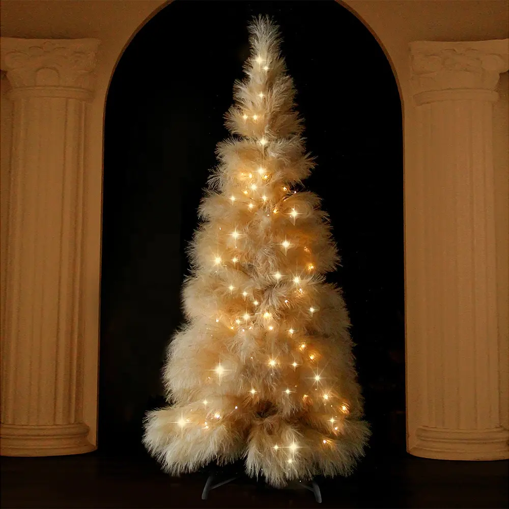 2023 árvore de natal 50cm-130cm pré-iluminado pampas com micro lâmpadas de led artificial iluminada decoração para evento de casamento