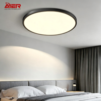 Plafonnier LED intelligent ultra-fin moderne de 22 mm, télécommande par application, variateur d'intensité, montage encastré pour salon, chambre à coucher