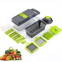Trancheuse à mandoline professionnelle à lames en acier inoxydable 14 en 1, coupe-légumes, coupe-légumes, hachoir avec passoire