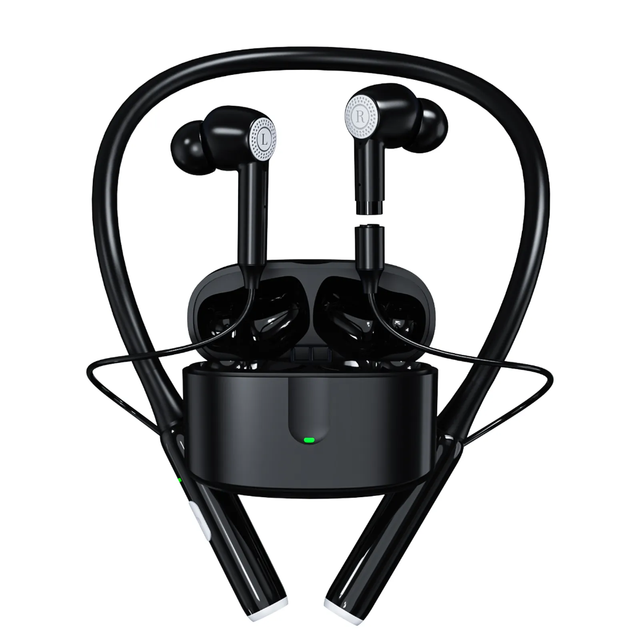 2 in 1 TWS Neckband Earbuds Sport Earphone ANC & ENC Noise Canceling Earphone