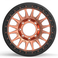 Jantes Viao en alliage d'aluminium chromé bronze forgé, 8 trous, 17*8.5, compatibles SUV et pick-up, finition compatible avec F125 F150 GTR Patrol 6