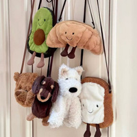 Sac à bandoulière en peluche EZBABY Ours, avec fermeture éclair, en matériau court rembourré d'éponge, 31-50cm, accessoire de mode pour jeunes femmes, sac anti-poussière