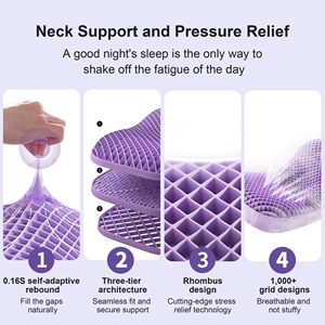 Factory Wholesale High Elastic TPE Gel Grid Pillow Ergonomic Cooling Grid Style Pillow for Neck Pain Relief Orthopedic Bedding - Product Image 4