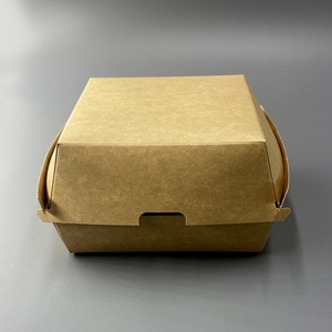 Biểu Tượng Tùy Chỉnh Phân Hủy Sinh Học Tái Sử Dụng Có Thể Tái Chế Hiện Đại Dầu Chịu Mài Mòn Kraft Giấy <span class=keywords><strong>Burger</strong></span> Bao Bì Hộp Cho Takeaway Nhà Hàng Sử Dụng - Product Image 4