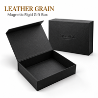 Boîte cadeau rigide en cuir grainé de luxe avec fermeture magnétique, emballage en papier premium pour bijoux, montres et accessoires, logo personnalisé