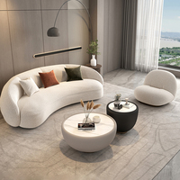 Canapés uniques en forme d'arc pour la maison, style crème, ensemble de canapés pour salon, style minimaliste, canapés nuage, canapé moderne doux populaire