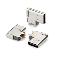 Conector USB-C 2.0 de 16 Pines, Hembra, Doble Fila, Tipo DIP, Receptáculo Vertical Lateral, Conector de Carga para PCB