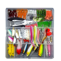 Guosong 106 pièces cuillère Spinner leurre combo méné ver souple leurre crevettes appât couteau pêche leurres ensembles