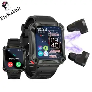 Flyrabbit T93 3 in 1 Smart Watch mit Ohrhörer TWS Ohrhörer 4 GB großer Speicher Anruf 1,96 Bildschirm lokale Musik Sport Männer Smartwatch