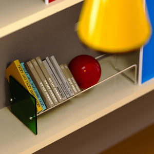 Organizador de Escritorio Transparente de Acero Inoxidable y Acrílico Estilo Trompeta Nórdica Dopamine, Estante Creativo para Libros - Product Image 4