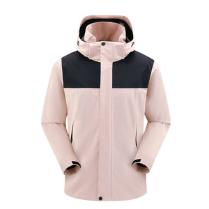 Windproof Jacket Unisex Solid Color Contrast With Inner Liner Winter Outdoor Workwear - Product Image 3