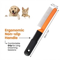 Peigne anti-puces pour animaux de compagnie en acier inoxydable, brosse de toilettage pour chiens, outil de retrait des poils, fournitures de nettoyage pour chats et chiens
