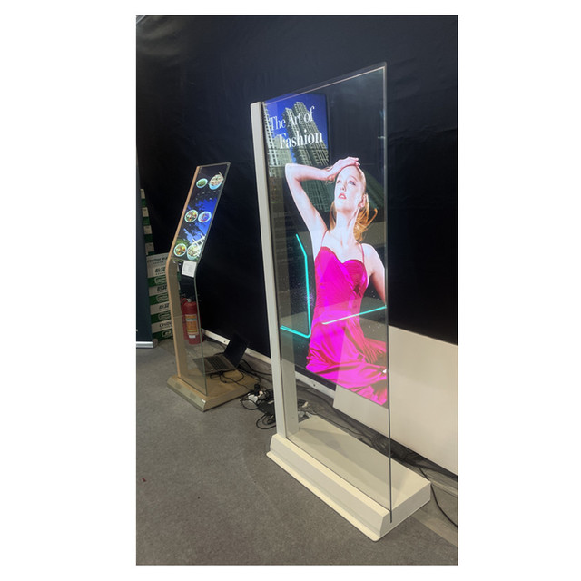 55 Inch Totem See Through Glass Advertising Screen Display Transparent OLED TV