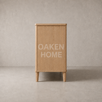 Meuble de rangement en bois de chêne pour chambre à coucher OAKEN, commode à 6 tiroirs en bois de chêne rainuré, meubles de maison