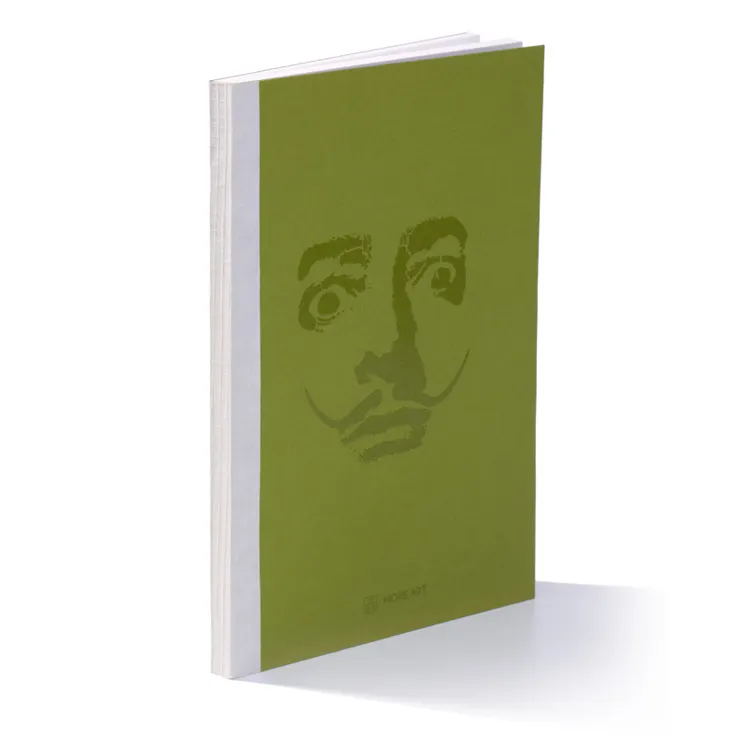 Couverture UV verte imprimée sur mesure Journal de cahier à grille de colonne vertébrale de livre blanc personnalisé reliure thermique parfaite