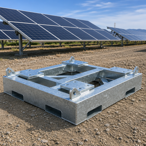 Base de Montaje para Inversor Solar de Acero Soldado Personalizada OEM, Galvanizada por Inmersión en Caliente - Product Image 1