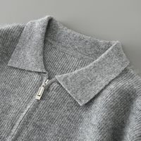 Nouveau pull en laine anti-rétrécissement pour hommes mode d'affaires à fermeture éclair pour col polo chaud et décontracté pour l'hiver tissage en tricot respirant